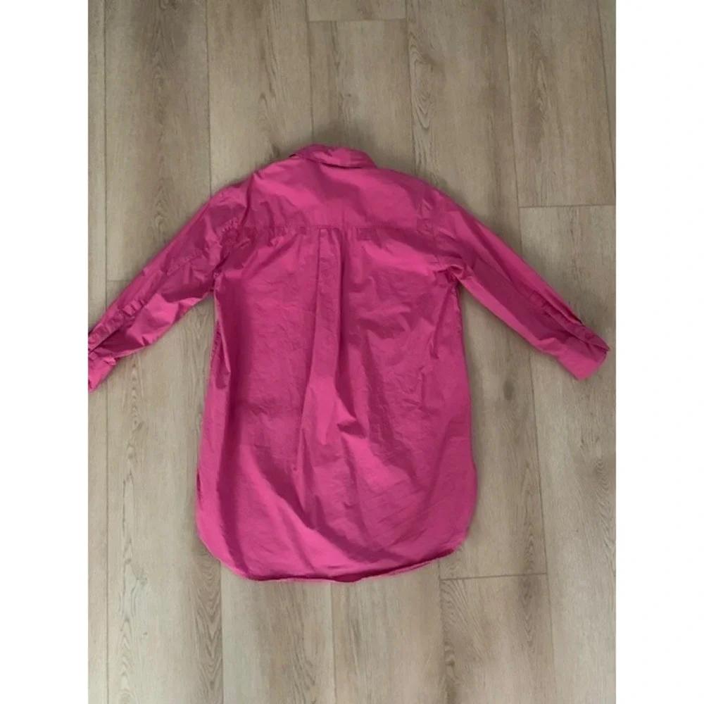 English Factory Hot Pink Cotton Button Down Mini Shirt Dress size Small - Picture 3 of 9